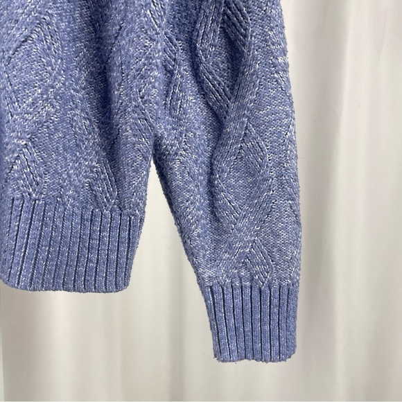 Madison + Hudson 1X Y2K Retro 1/4 Zip Cable Knit Pullover Sweater Mockneck Boxy - Picture 5 of 9